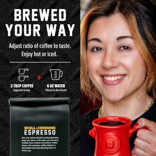 Skull Crushing Espresso Ground Coffee (12 Ounce)