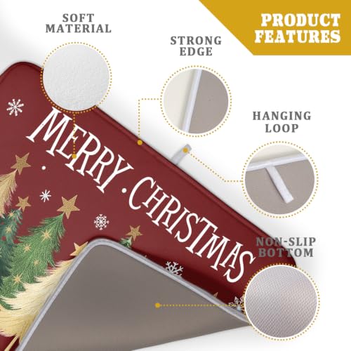 Xmas Tree Red Dish Drying Mat for Kitchen Counter