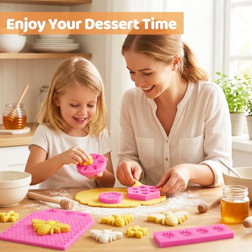 5 Packs Bumble Bee Chocolate Molds Bee Silicone Mold Honey Comb and Sunflower Silicone Mold Fondant Molds for Cake Decorations