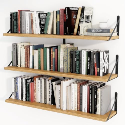 Floating Book Shelves for Wall (3 Count)