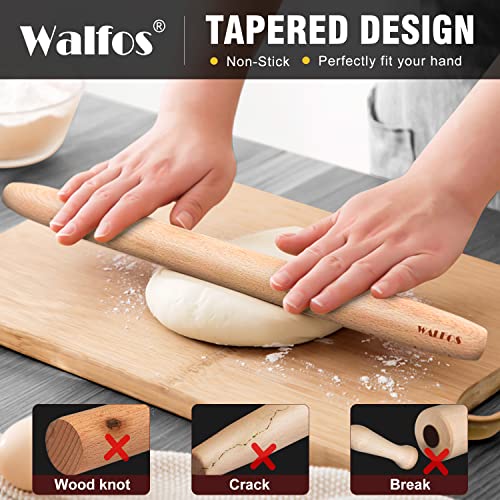 French Rolling Pin and Silicone Baking Mat Set