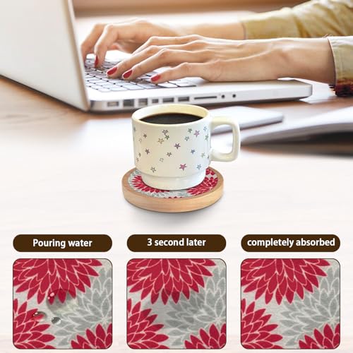 Wood Coasters Set of 6 with Holder