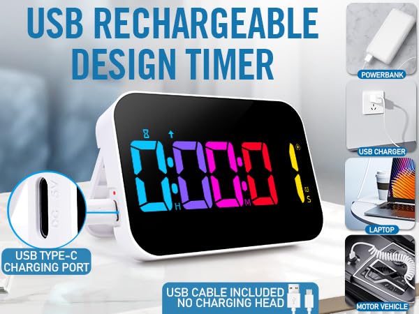 Kitchen Timer （1.5" Number） 10 RGB Color Changing Digital Magnetic Timer