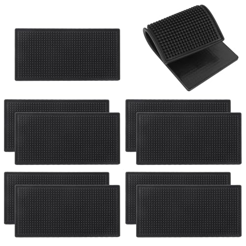 10 Pack 6 x 12 Inch Rubber Bar Mats (10 Count)
