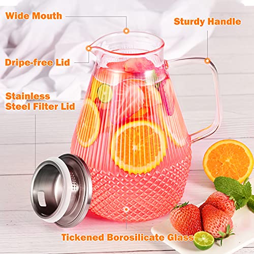 Glass Pitcher with Lid and Spout