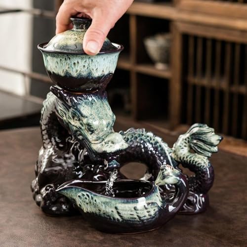 Ceramic Teapot with Infuser Semi Automatic Tea Set Magic Teapot with 8 cups Gradient Color