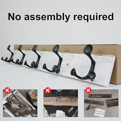 30 Inch Wood Coat Rack Wall Mount with 5 Triple Hooks