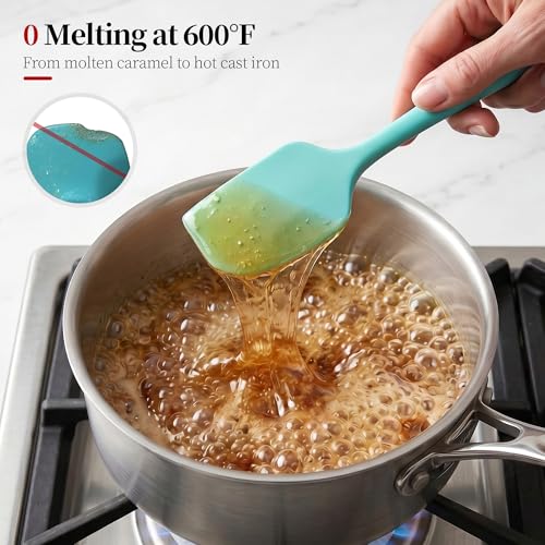 600ºF Heat Resistant Silicone Spatula Spoonula Set of 4