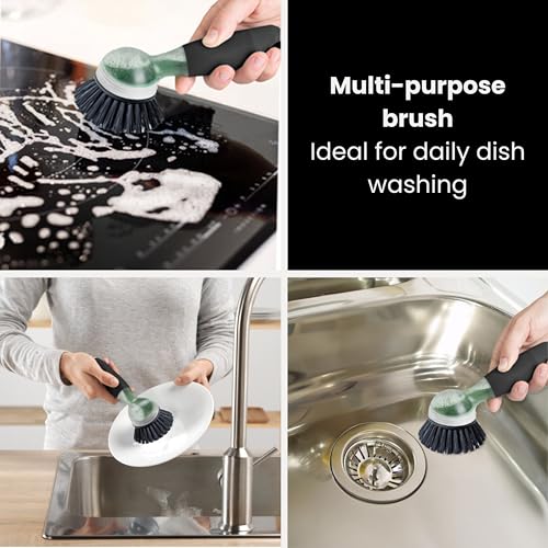 Rengo Dish Brush with Soap Dispenser