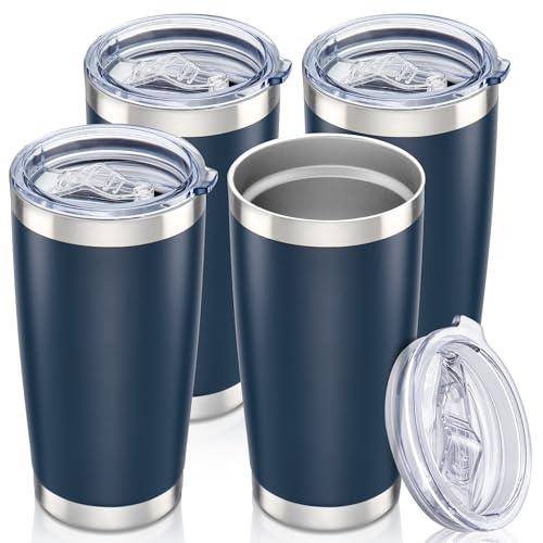 20 oz Tumbler with Lid Stainless Steel Insulated Tumblers Bulk Cups Mug (4 Count)