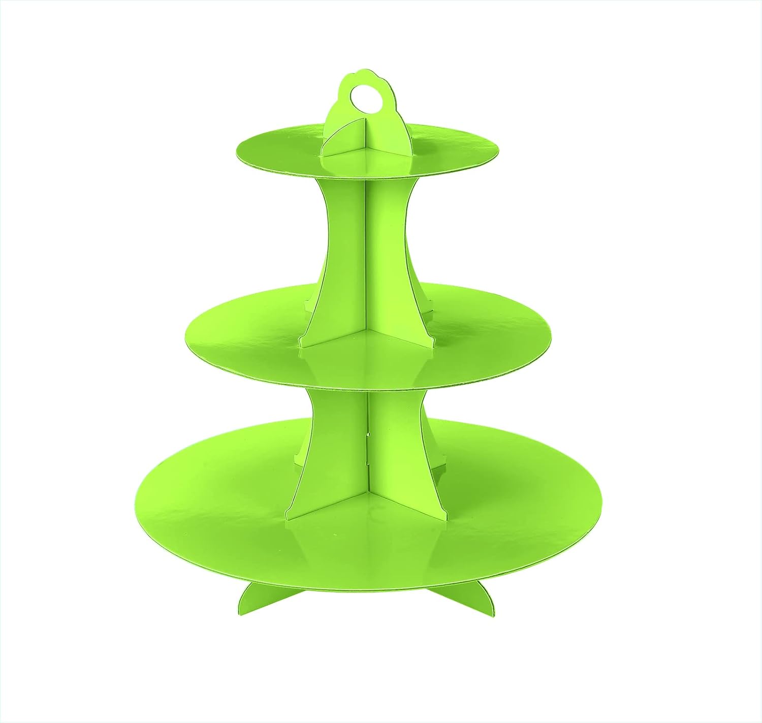3-Tier Cupcake Stand, Cake Stand holder, Tiered DIY Cupcake Stand Tower for Dessert Table Displays, Birthday Theme Party Favors Decoration, Floral Tea Party, 12" W x 12.8" H, Green