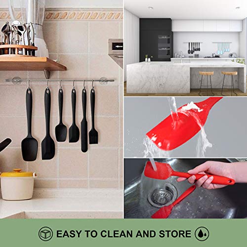 Silicone Spatula Set Food Heat Resistant Kitchen Rubber (6 Count)