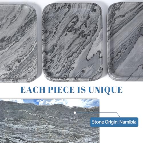 Marble Tray 12"x8" Natural Marble Vanity Tray for Countertop Bathroom Kitchen Dresser