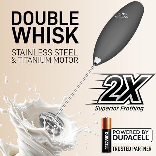 Powerful Milk Frother Wand With Duracell Batteries