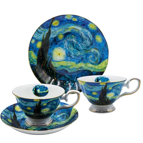 Floral Tea Cups Saucers Set of 2 (2 Count)