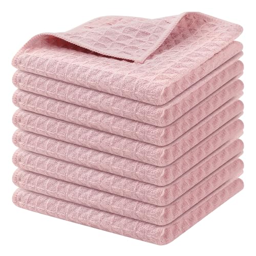 Microfiber Waffle Weave Kitchen Dish Cloths (8 Count)