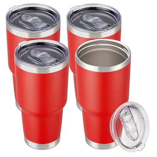 30 oz Tumbler with Lid Stainless Steel Tumblers Bulk (4 Count)