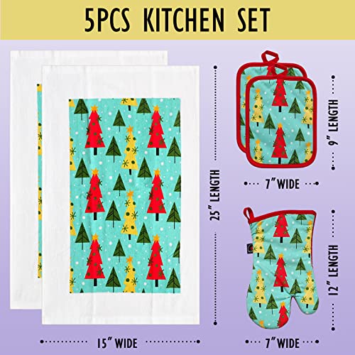 Oven Mitts and Potholders Dish Towles Set 100% Cotton for Perfect for Gifting (16 Ounce)
