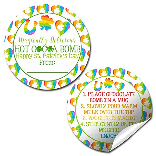 Magically Delicious Happy St. Patrick's Day Hot Cocoa Bomb Packaging Sticker Labels