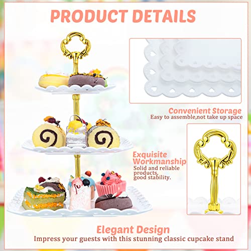 6 Sets of 3 Tier Tea Party Cupcake Stand (18 Count)