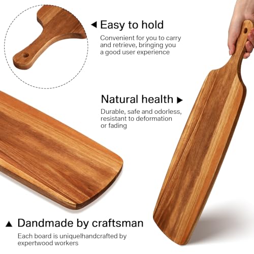 3 Pcs Acacia Wood Cutting Board with Handle