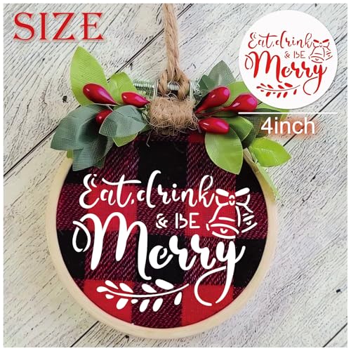 30 Pcs Christmas Stencils for Painting on Wood 4 Inch Reusable Small Christmas Ornament Stencil for DIY Crafts Ornament Wood Card Paper Fabric (30 Count)