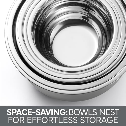Stainless Steel Mixing Bowls Set with Lids