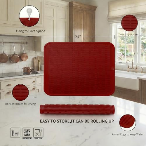 Silicone Dish Drying Mat for Multiple Usage