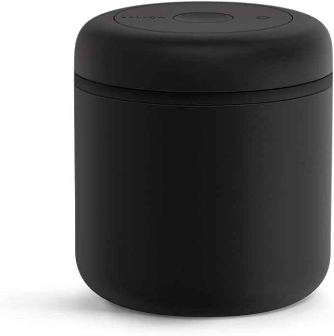 Fellow Atmos Vacuum Coffee Canister & Food Storage Container - 0.7 Liter Canister holds up to 11 oz of Coffee Beans - Airtight Food Storage Containers - Coffee Containers - 0.7 Liter - Matte Black