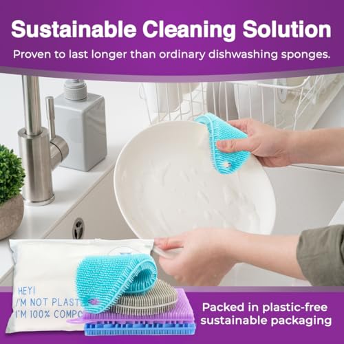 Silicone Sponges for Dishes (4 Count)
