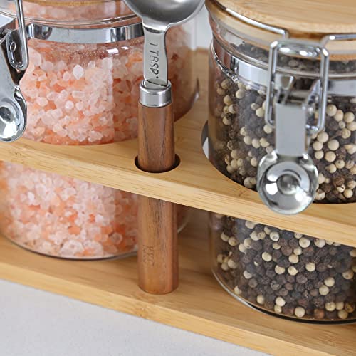 KKC Glass Tea Canister with Bamboo Lids & Spoon