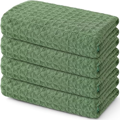 Microfiber Waffle Weave Kitchen Towels (4 Count)