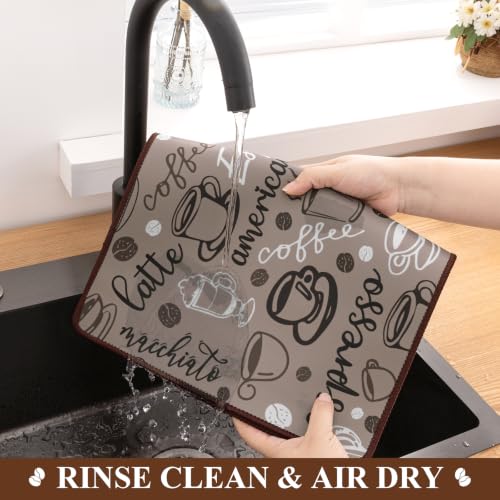 Coffee Mat 2 Pack 12x19 Inch Absorbent Non