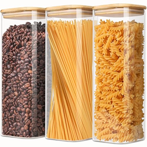 2.2Qt Square Glass Jars (3 Count)