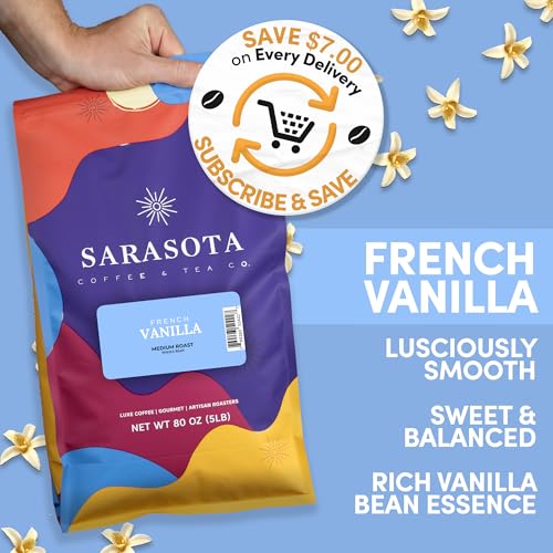 Sarasota Coffee Whole Bean French Vanilla (80 Ounce)