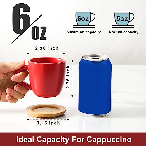 6 Ounce Espresso Cups with Saucers (6 Count)