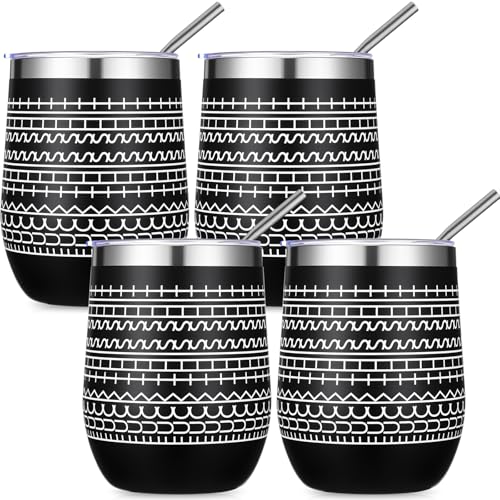 4 Pcs 12 oz Funny Message Coffee Mug Birthday White Elephant Gifts Stainless Steel Insulated Tumblers Wine Cup Gag Gift for for Employee Appreciation Coworkers Friends Father (4 Count)