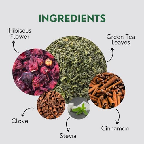 Sweet Hibiscus Cinnamon Green Tea 200gm (100 Count)