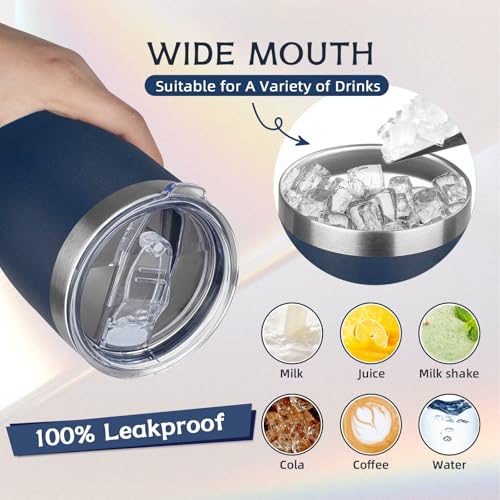 20oz Coffee Tumbler with Lid and Straw Double Wall Vacuum Insulated Cup Stainless Steel Travel Mugs Insulated for Hot Cold Leakproof Powder Coated Tumbler for Indoor Outdoor