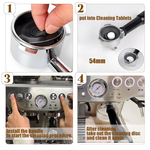 2 Pack Espresso Backflush Cleaning Disc 54mm for Breville Cleaning Disc for Breville Espresso Machine Accessories BES870XL
