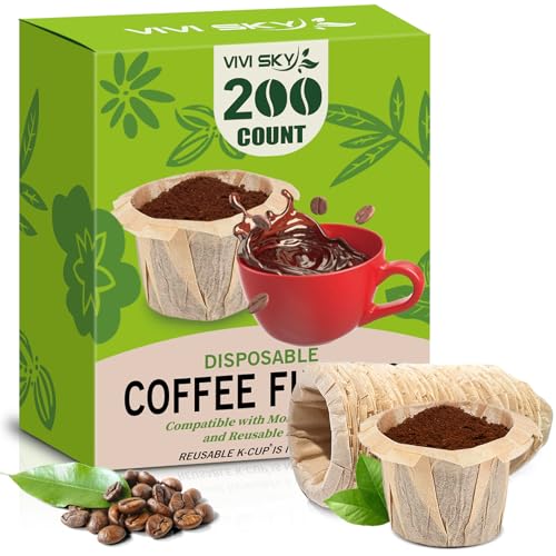 Disposable K Cup Coffee Filters 200 Natural Paper Liners No Lids