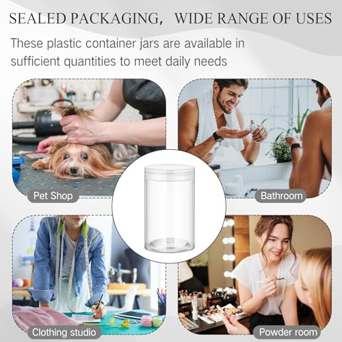 4 Pcs Plastic Jars Wide Mouth with Lids (4 Count)