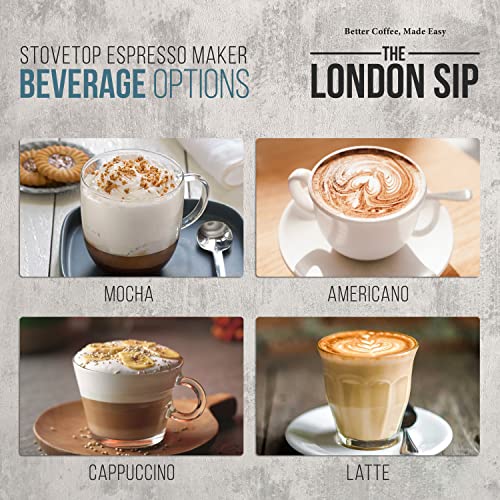 London Sip Stainless Steel Stovetop Espresso Maker Moka Pot Italian Coffee Percolator