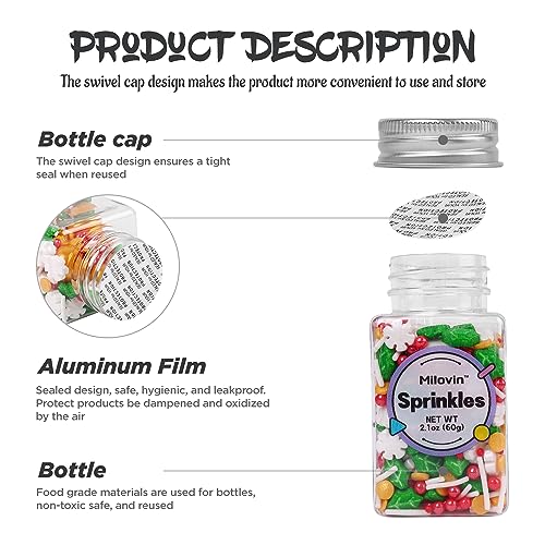 Edible Christmas Sprinkles for Baking (4.23 Ounce)