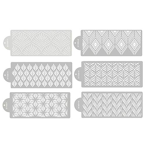 6 Pieces Cake Decorating Stencils for Buttercream