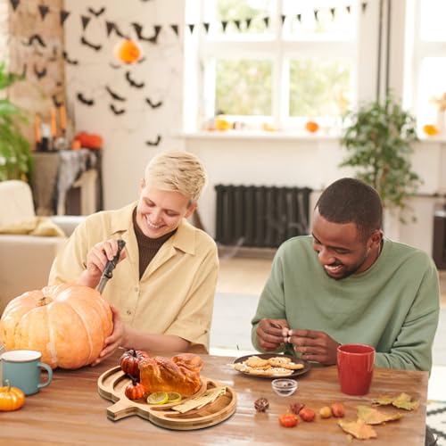 Pumpkin Bamboo Serving Platter Tray Thanksgiving Charcuterie Board