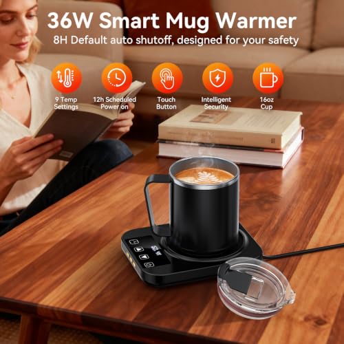Coffee Mug Warmer & Mug Set for Desk
