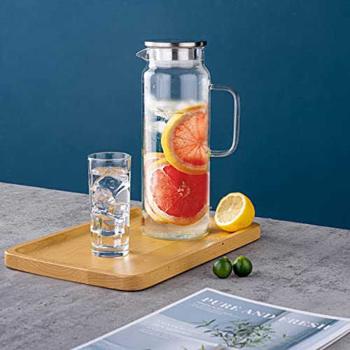 Set of 2 Glass Pitcher with Lid (2 Count)