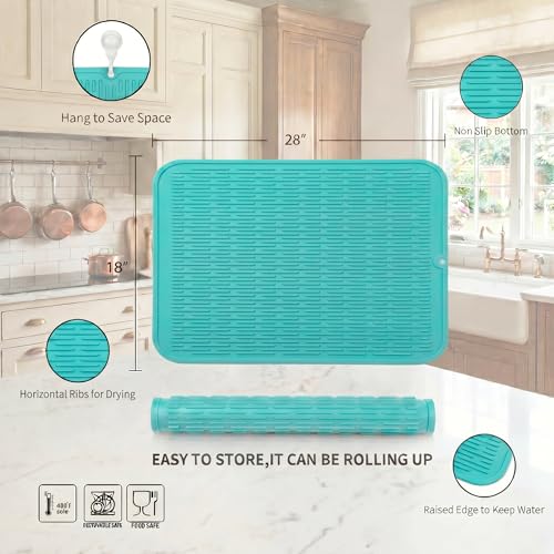 Silicone Dish Drying Mat for Multiple Usage