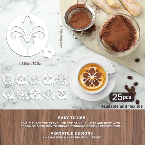 Mandala Flower Coffee Stencils (25 Count)